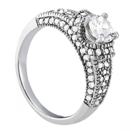 Picture of Harry Chad Enterprises 11017 1.50 CT 14K Sparkling Round Diamonds Solitaire with Wedding Ring - White Gold