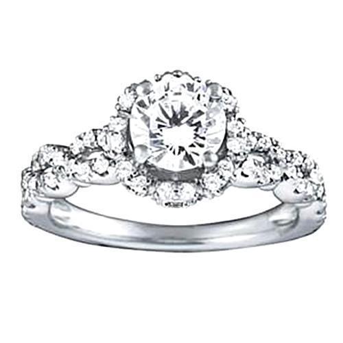 Picture of Harry Chad Enterprises 21272 1.75 CT 14K Round Cut Diamond White Gold Engagement Ring