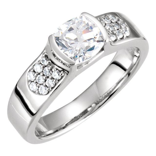 Picture of Harry Chad Enterprises 1043 1.86 CT Round Brilliant Diamond White Gold 14K Solitaire with Accents Ring