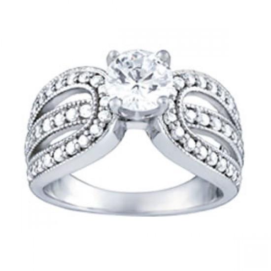 Picture of Harry Chad Enterprises 10779 1.35 CT 14K Round Diamonds Prong Set Wedding Solitaire Ring - White Gold