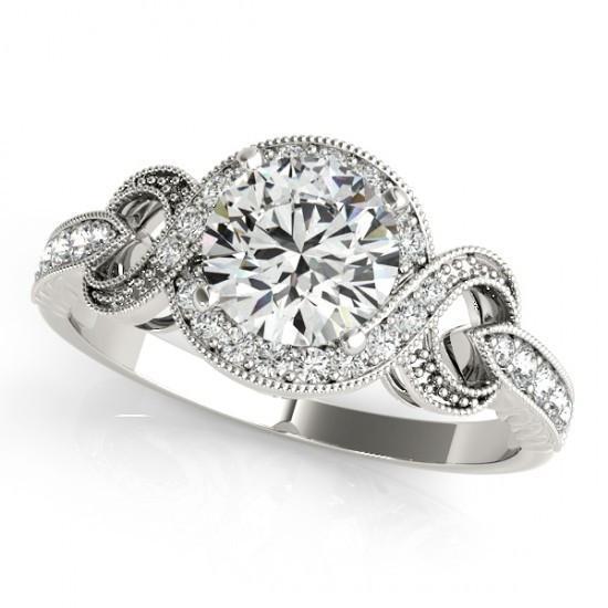 Picture of Harry Chad Enterprises 10814 1.35 CT Round Diamonds Solitaire with White Gold 14K Engagement Ring