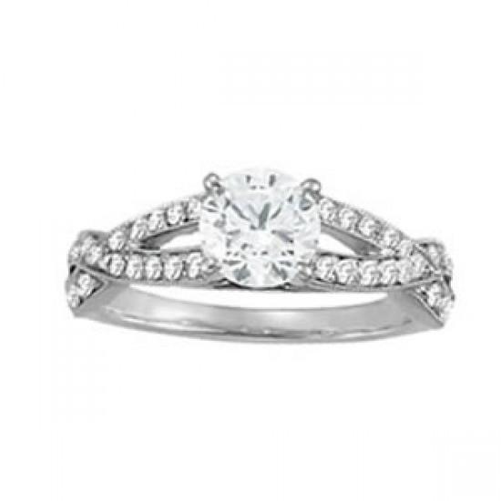 Picture of Harry Chad Enterprises 10751 1.35 CT 14K Round Diamonds Solitaire with Accents Ring - White Gold