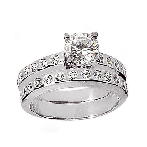 Picture of Harry Chad Enterprises 12722 1.36 CT Diamond Engagement Band Set Ring - White Gold