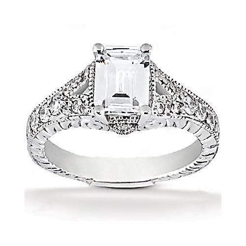 Picture of Harry Chad Enterprises 13095 1.36 CT F VVS1 Diamonds Engagement Diamond Ring - White Gold