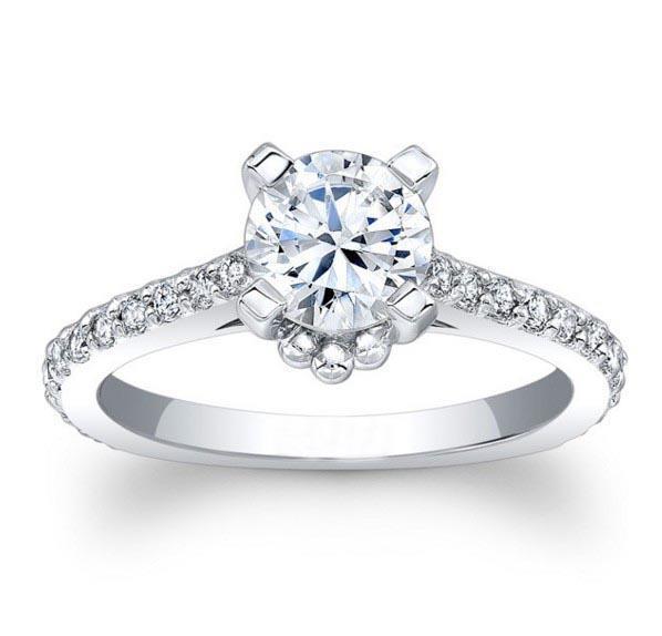 Picture of Harry Chad Enterprises 21595 1.5 CT 14K Round Cut Diamond White Gold Engagement Ring