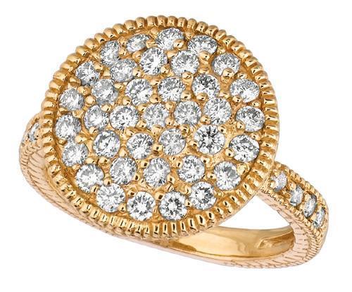 Picture of Harry Chad Enterprises 15695 1.51 CT 14K Round Brilliant Diamond Prong Setting Fancy Ring - Yellow Gold