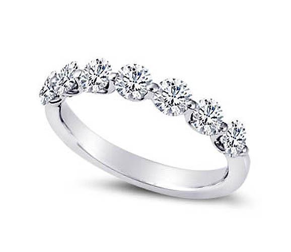 2.10 CT Sparkling Round Diamonds Wedding Band - 14K White Gold