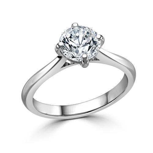 Picture of Harry Chad Enterprises 20992 1.00 CT Sparkling 4 Prong Set Diamond Engagement Ring - 14K White Gold