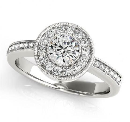 Picture of Harry Chad Enterprises 10563 1.35 CT 14K Sparkling Diamonds Solitaire White Gold Engagement Ring