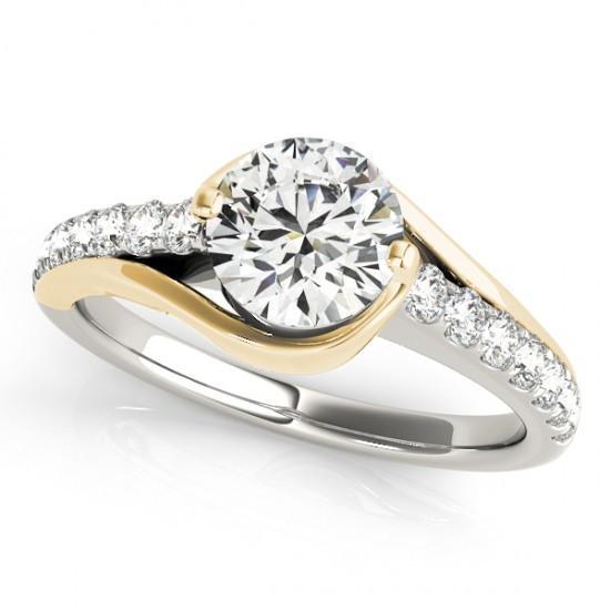 Picture of Harry Chad Enterprises 11122 1.50 CT 14K Sparkling Round Diamonds Engagement Solitaire Ring - Two Tone Gold