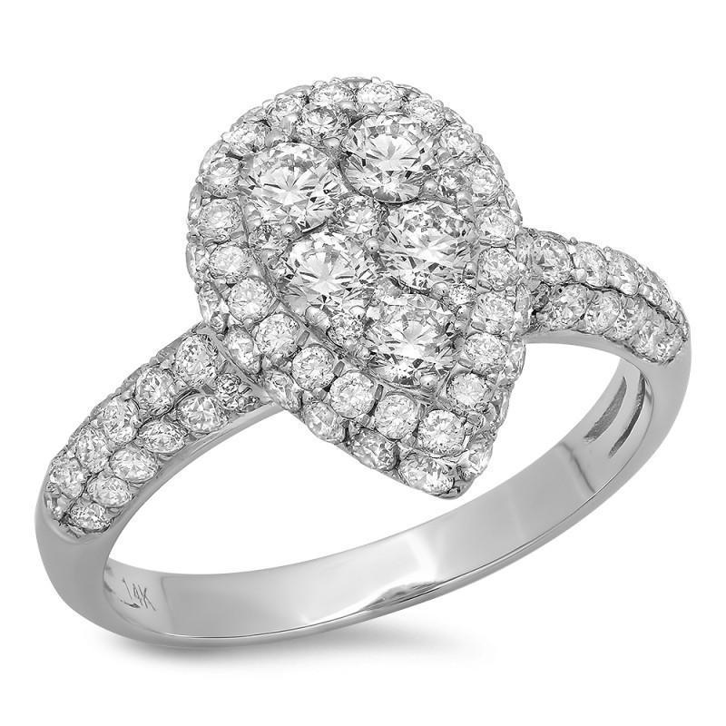 Picture of Harry Chad Enterprises 18807 1.51 CT Sparkling Round Diamonds White Gold 14K Engagement Fancy Ring