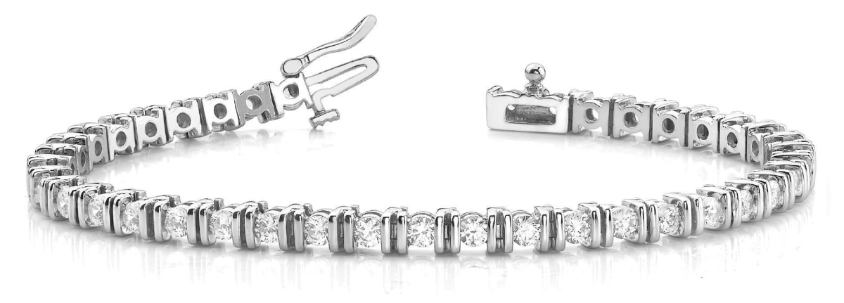 22318 4.50 CT Diamond Round Cut Tennis Bracelet - 14K White Gold