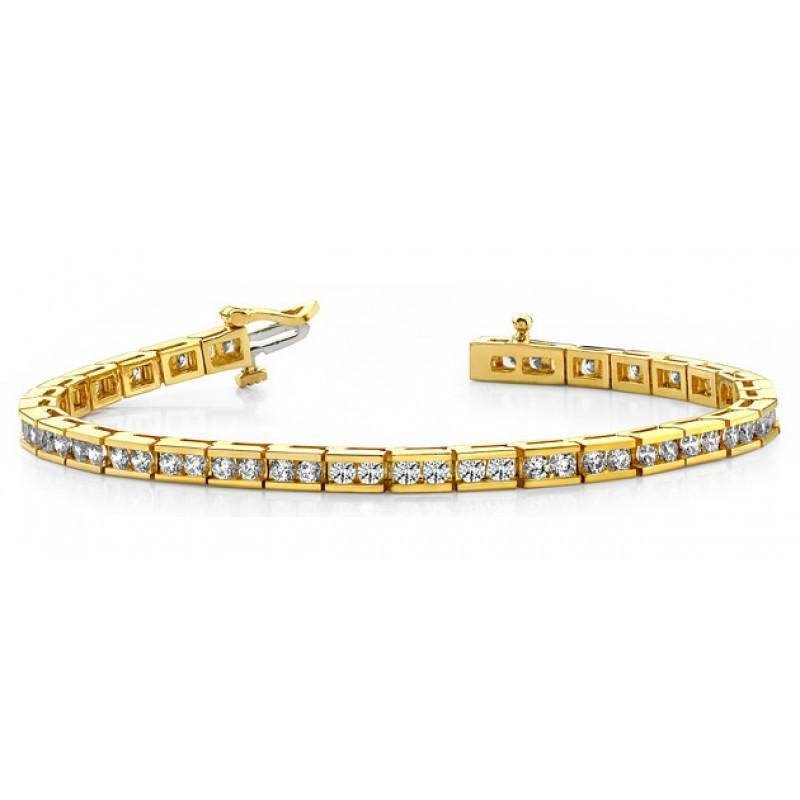 Picture of Harry Chad Enterprises 18650 3.50 CT Diamonds Classic Style Tennis Bracelet - 14K Yellow Gold