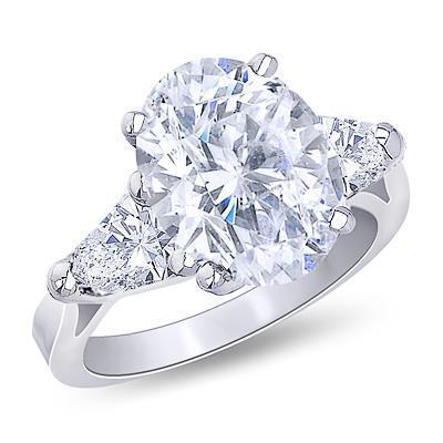 Picture of Harry Chad Enterprises 20971 14K White Gold 3-stone Diamond Fine Engagement Ring