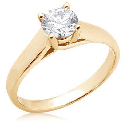 Picture of Harry Chad Enterprises 15582 2 CT Prong Style Diamond Solitaire Yellow Gold Ring