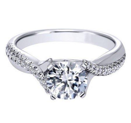 Picture of Harry Chad Enterprises 22035 1.05 CT 14K Diamond Solid White Gold Engagement Ring