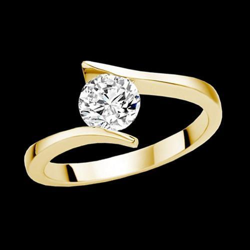 Picture of Harry Chad Enterprises 11428 1.51 CT Diamond Engagement Ring Womens Solitaire Ring - Yellow Gold