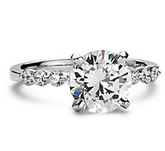 Picture of Harry Chad Enterprises 133 Round Brilliant Diamond Solitaire Ring with Accents