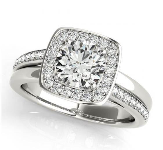 Picture of Harry Chad Enterprises 10542 1.50 CT 14K Round Brilliant Diamonds Solitaire White Gold Engagement Ring