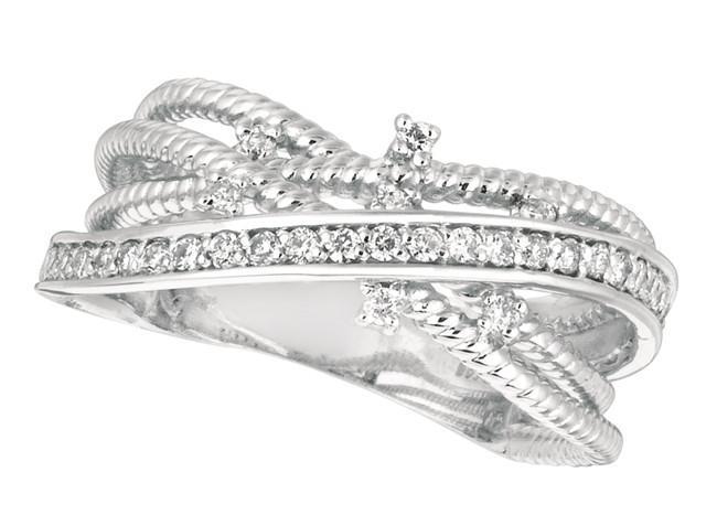 Picture of Harry Chad Enterprises 14936 14K Round Brilliant Diamonds Womens Pave Setting Band White Gold Engagement Ring