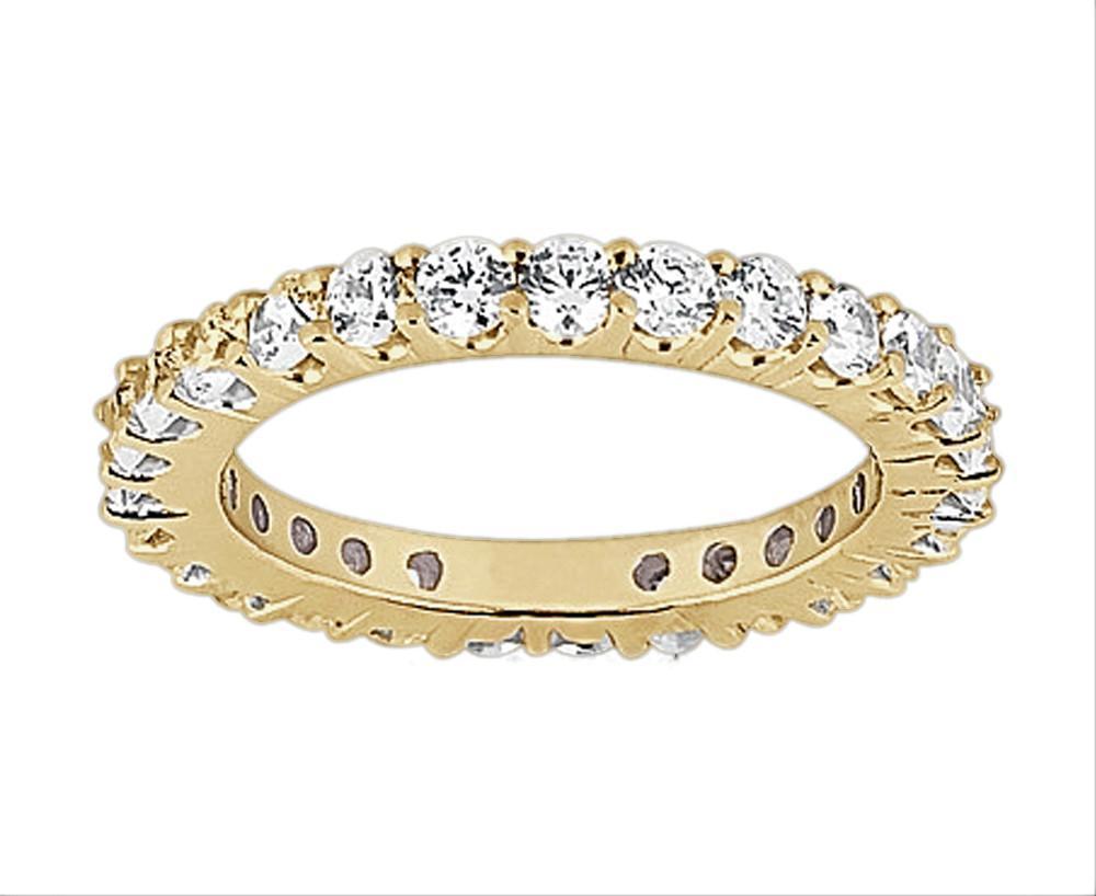 Round Diamond Eternity Gold Yellow Womens Band