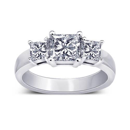 Picture of Harry Chad Enterprises 13032 2.11 CT 3 Stone Princess Diamonds Wedding Engagement Ring