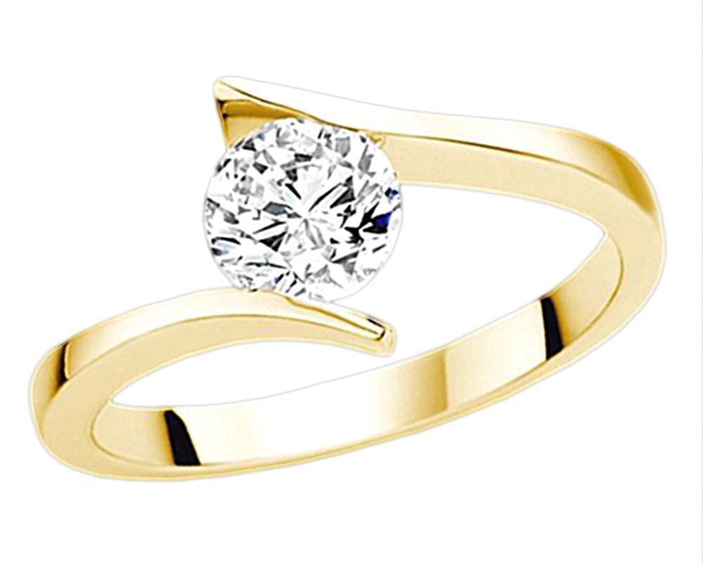 Picture of Harry Chad Enterprises 11268 1 CT Diamond Solitaire G SI1 Yellow Gold Engagement Womens Ring