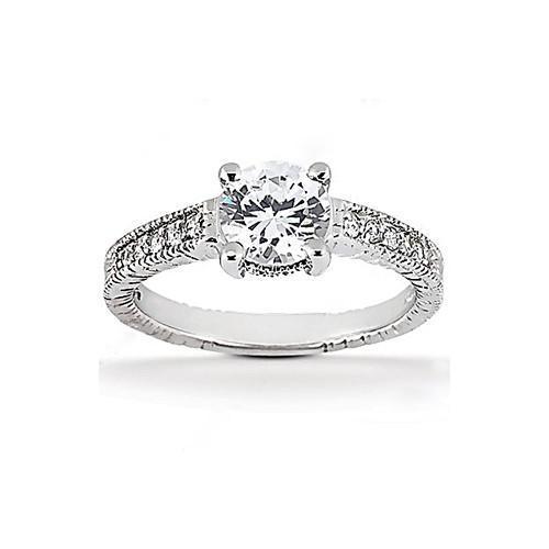 Picture of Harry Chad Enterprises 14743 1.51 CT Diamond Solitaire with Accents White Gold E VVS1 Womens Ring