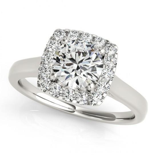 Picture of Harry Chad Enterprises 10451 1.50 CT 14K Round Diamonds Solitaire with Accents Halo Ring - Gold