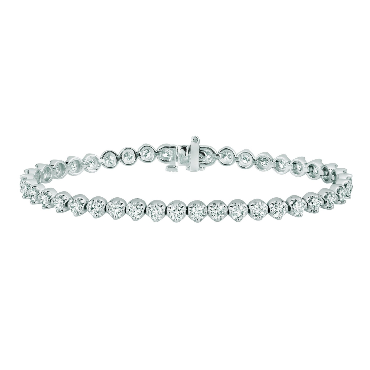 5.01 CT 12pt Diamond Tennis Bracelet - 14K White