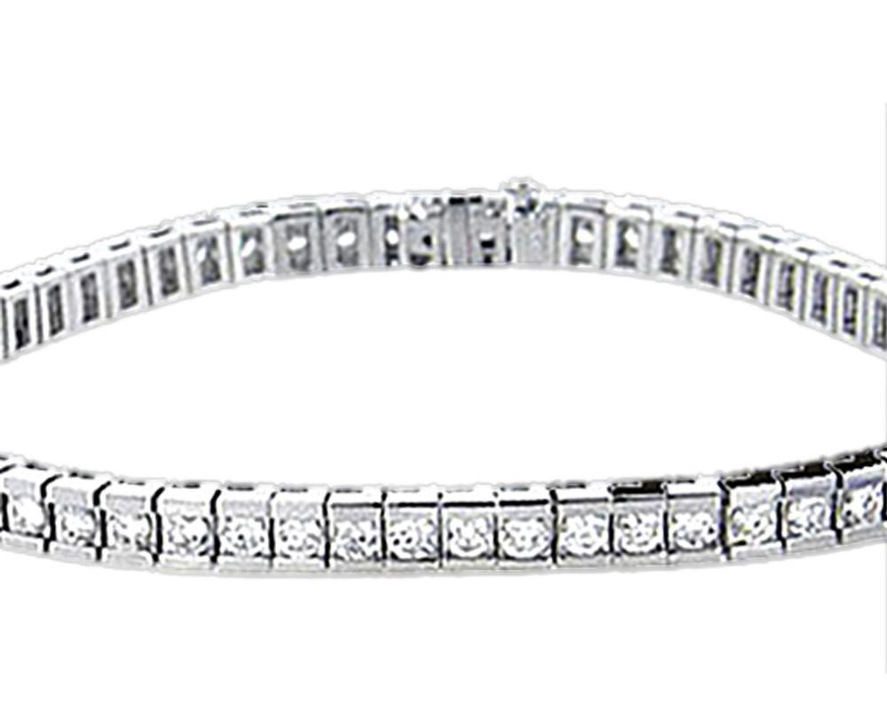 Picture of Harry Chad Enterprises 14253 14 CT Diamond Channel Bracelet White Gold Bracelet