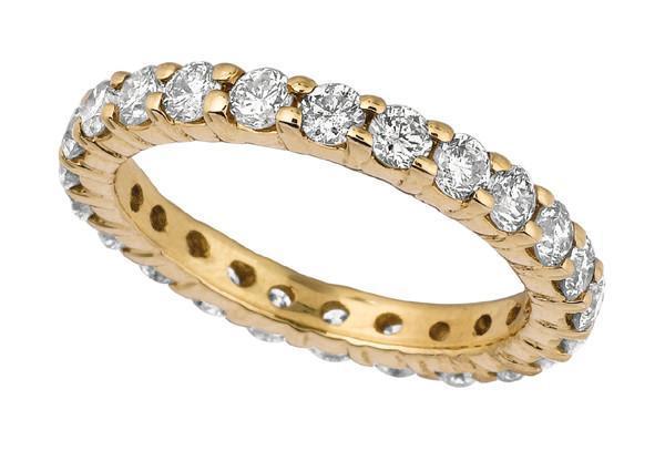 Picture of Harry Chad Enterprises 15078 2 CT Round Brilliant Diamond Yellow Gold Eternity Band
