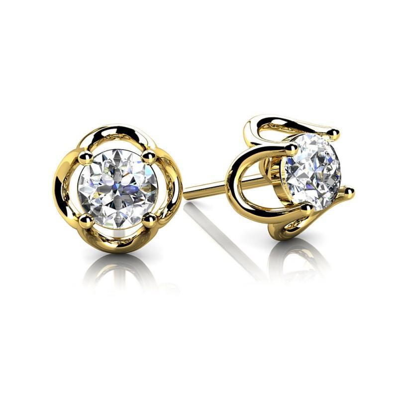 14K Yellow Gold Jewelry Womens Diamond Stud Earring