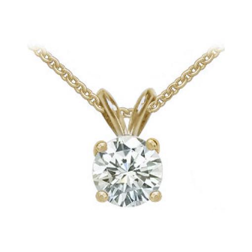 Picture of Harry Chad HC12058 2.01 CT Diamond Solitaire Yellow Gold Necklace - Color G - SI1 Clarity