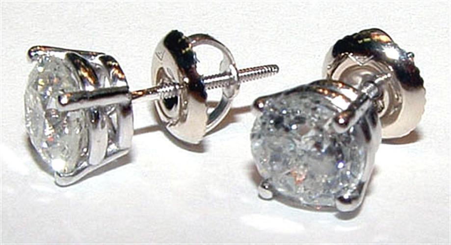 202 CT Diamonds Round Gold Stud Earrings