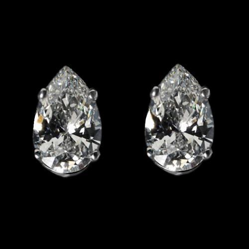 2.02 CT F VS1 Diamonds Pear Cut Stud Post Earrings