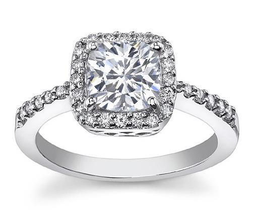 Picture of Harry Chad Enterprises 19637 2.75 CT Cushion Diamond Womens Royal Engagement Ring - White Gold