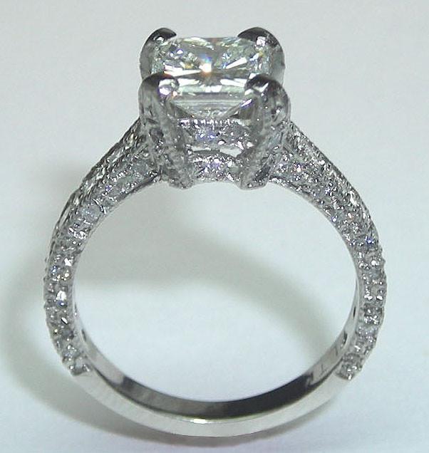 Picture of Harry Chad Enterprises 11700 2.26 CT Princess Diamond Engagement Fancy Platinum Ring