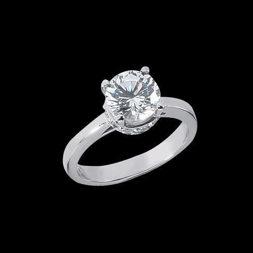 Picture of Harry Chad Enterprises 1336 2.41 CT Round Diamond Engagement Solitaire Ring with Accents - Gold