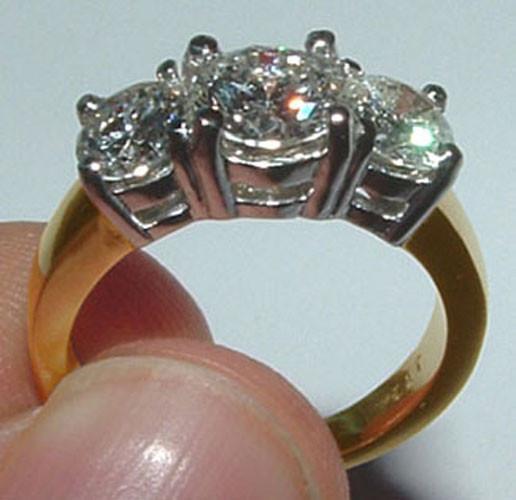 Picture of Harry Chad Enterprises 1987 2.45 CT Diamonds Engagement Ring Two Tone Gold Ring