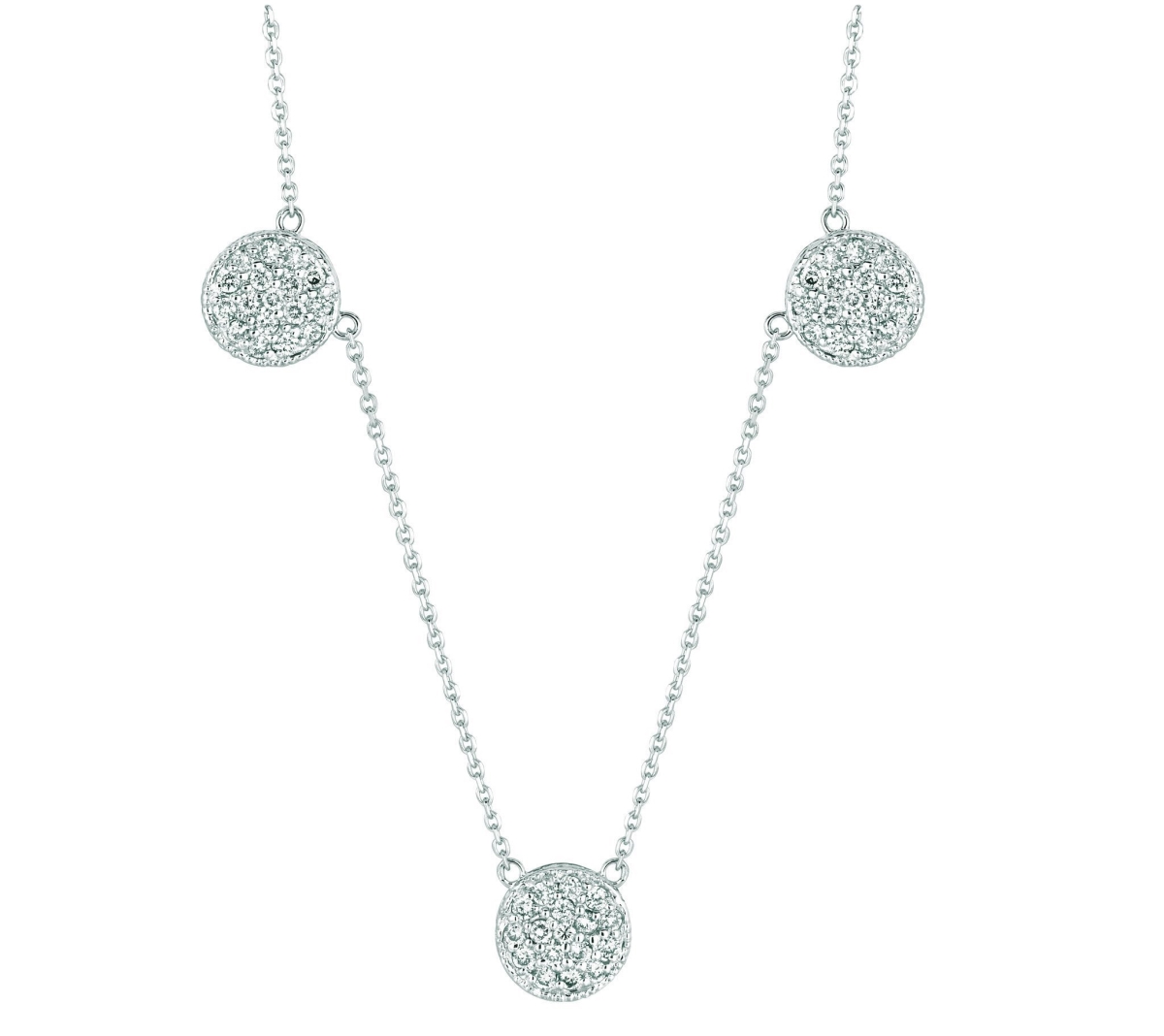 Picture of Harry Chad Enterprises 16293 1.01 CT Diamond Round Chain 14K White Pave Necklace