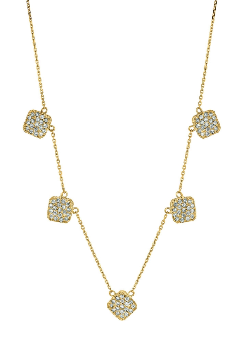 Picture of Harry Chad Enterprises 16222 1 CT Diamond Square 14K Yellow Pave Necklace Chain