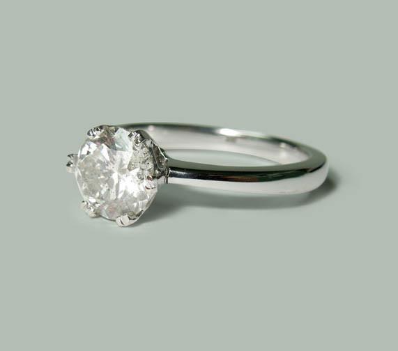 Picture of Harry Chad Enterprises 13285 1.50 CT Diamond Ladies Ring Solitaire Round White Gold 14K Jewelry Ring