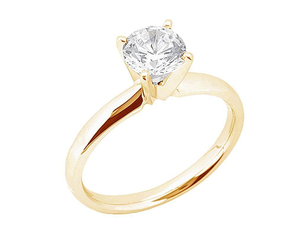Picture of Harry Chad Enterprises 4903 3 CT 4 Prong Set Yellow Gold Diamond Anniversary Solitaire Ring