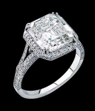 Picture of Harry Chad Enterprises 1272 3 CT Radiant Diamond Solitaire Ring with Accents