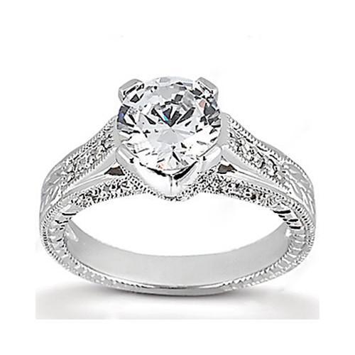 Picture of Harry Chad Enterprises 12359 2.5 CT White Gold 18K Solid Round Diamond Engagement Ring