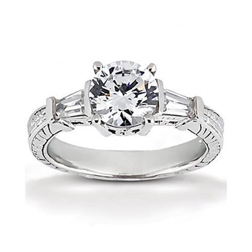 Picture of Harry Chad Enterprises 20529 2.5 CT 14K Three Stone Diamond Engagement Ring - White Gold