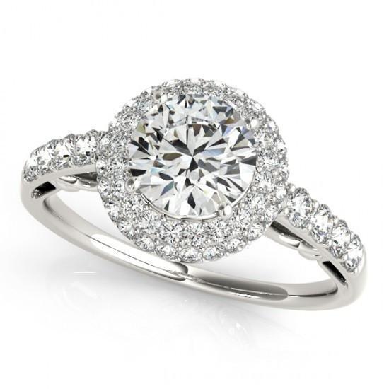 Picture of Harry Chad Enterprises 10465 2.50 CT 14K Round Brilliant Diamonds Engagement Fancy Ring - White Gold