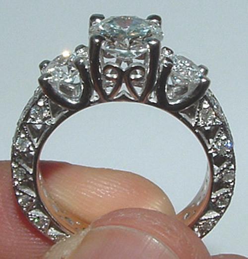 Picture of Harry Chad Enterprises 12118 2.51 CT Filigree Antique Solitaire Diamond Engagement Ring