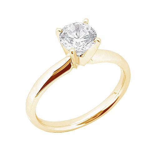 Picture of Harry Chad Enterprises 9867 1.01 CT Yellow Gold Round Diamond Solitaire Ring Gold Ring